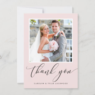 WEDDING THANK YOU photo calligraphy blush pink