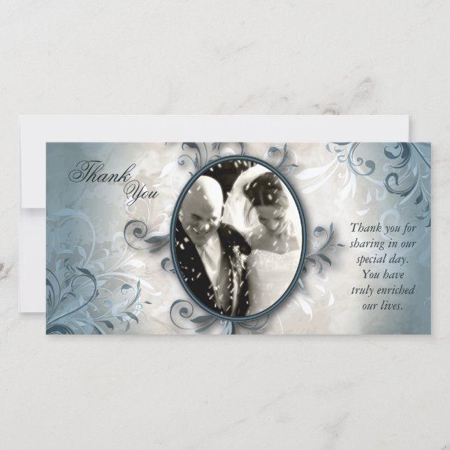 Wedding Thank You Photo Card - Vintage Foliage (Front)