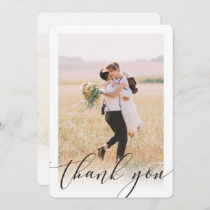 WEDDING THANK YOU photo elegant layer calligraphy Invitation