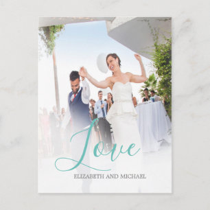 Wedding Thank You Photo Elegant Love Postcard