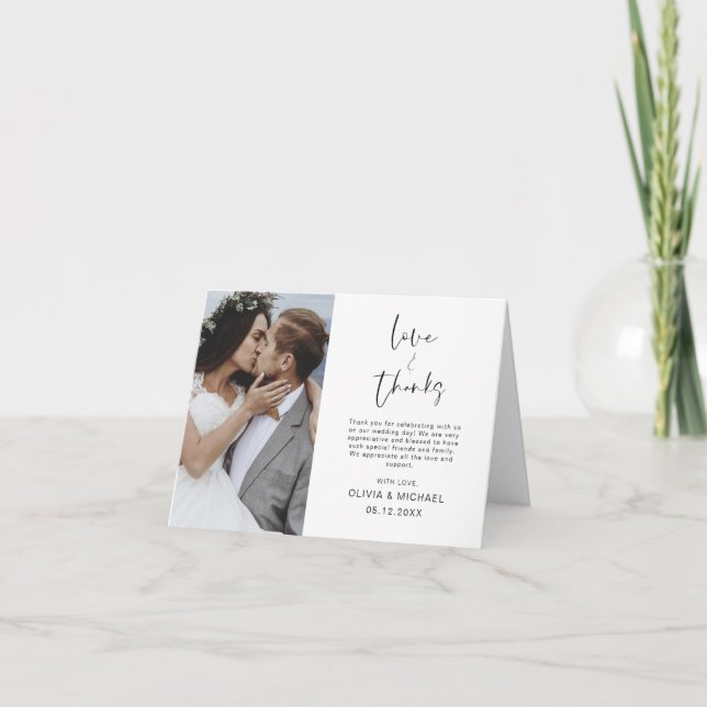 Wedding Thank You Photo Elegant Modern (Front)