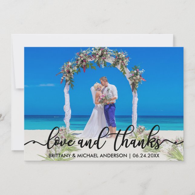 Wedding Thank You | Photo Love and Thanks (Front)