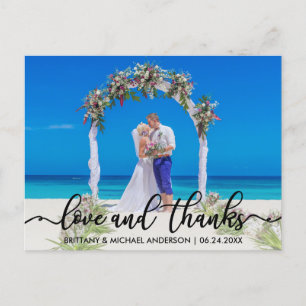 Wedding Thank You Photo Love and Thanks Postcard