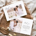 Wedding Thank You Photo Minimalist<br><div class="desc">Wedding Thank You Cards that have a photo on the front and back. The Thank you cards contain a modern hand lettered cursive script typography that are elegant,  simple and modern to use after you minimalist simple wedding day celebration.</div>