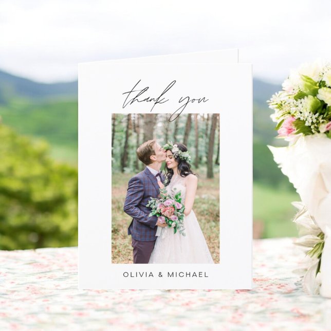 Wedding Thank You Photo Minimalist Card (Creator Uploaded)