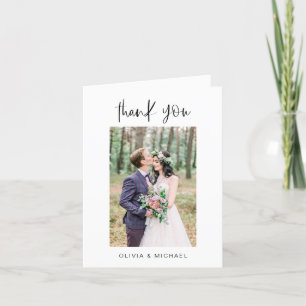 Wedding Thank You Photo Minimalist Card