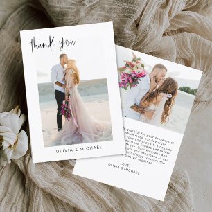 Wedding Thank You Photo Minimalist Romantic