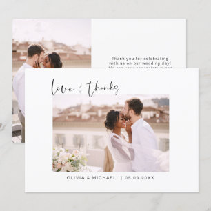 Wedding Thank You Photo Minimalist Simple Card