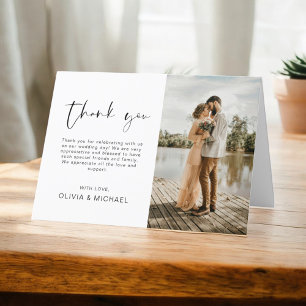 Wedding Thank You Photo Minimalist Simple Card