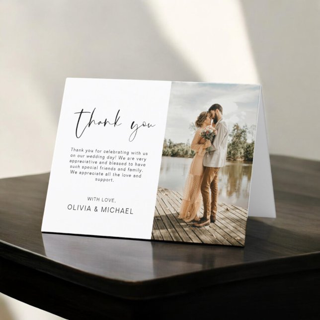 Wedding Thank You Photo Minimalist Simple Card (Creator Uploaded)