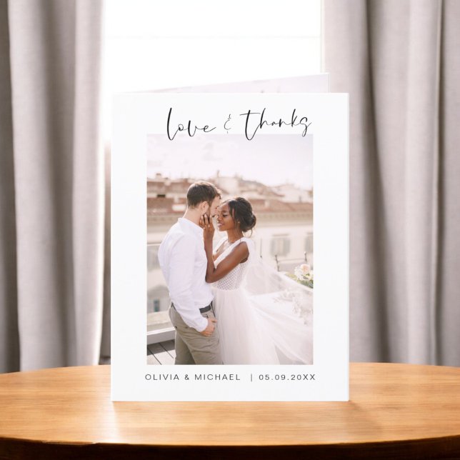 Wedding Thank You Photo Minimalist Simple Card (Creator Uploaded)