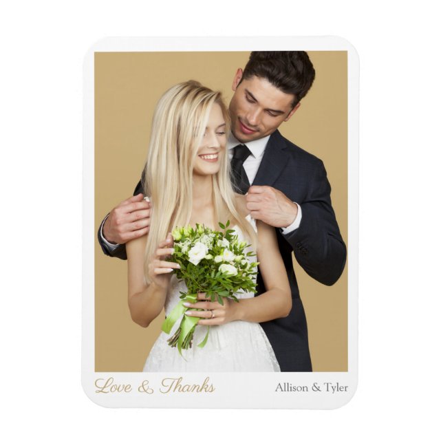 Wedding Thank You, Photo & Names Magnet (Vertical)