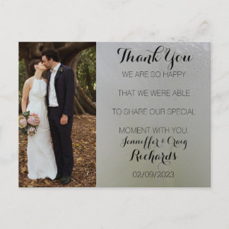 Wedding Thank You Photo Postcard White Floral