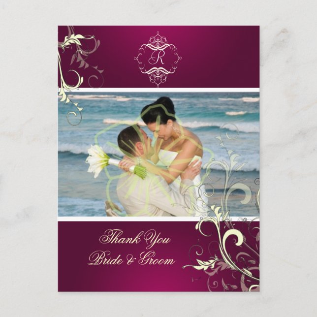 Wedding Thank You Photo postcards, Postcard (Front)