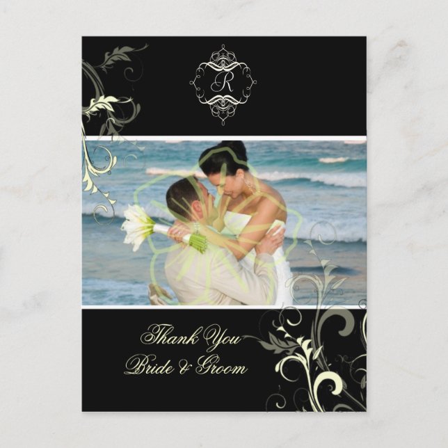 Wedding Thank You Photo postcards, Postcard (Front)