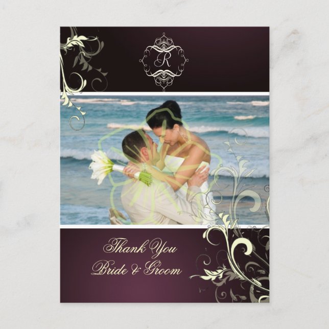 Wedding Thank You Photo postcards, Postcard (Front)