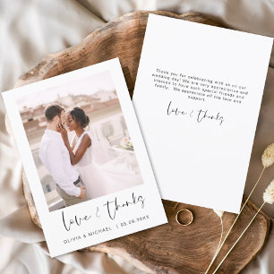 Wedding Thank You Photo Simple Minimalist Card