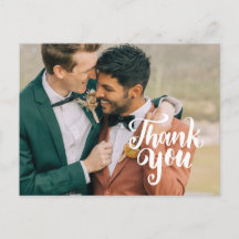 Wedding thank you postcard