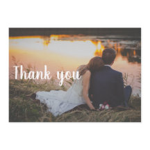 Wedding Thank You Postcard - Couple by the water