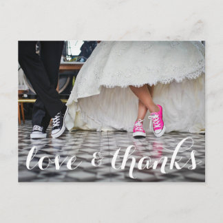 Wedding thank you postcard, love & thanks postcard