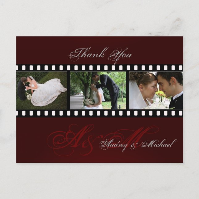 Wedding Thank you postcards insert your photos (Front)