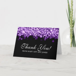 Wedding "Thank you" Purple Lights Thank You Card