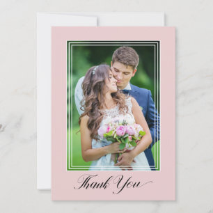 Wedding Thank You Script 2 Photo Pink Thank You Card