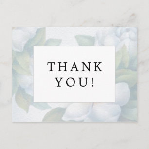 Wedding Thank You Silver White Dogwood Blossoms Postcard