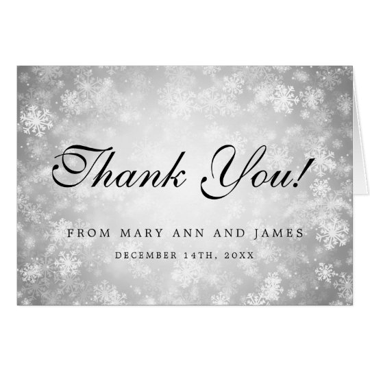 Wedding "Thank you" Silver Winter Wonderland Card