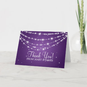 Wedding "Thank you" Sparkling Chain Purple Thank You Card