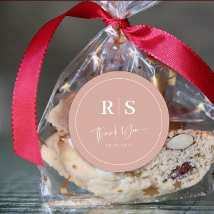 Wedding Thank You Sticker - Terracotta & Initials