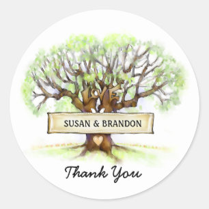 Wedding Thank You Sticker - The Love Tree