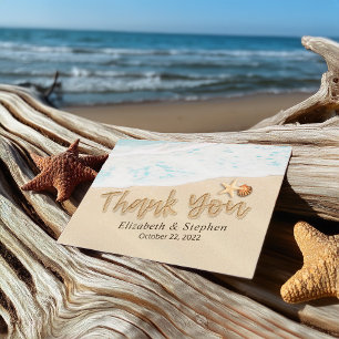 Wedding Thank You Summer Beach Starfish Seashell Postcard