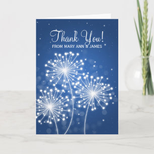 Wedding "Thank you" Summer Sparkle Sapphire Blue Thank You Card
