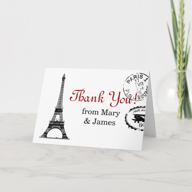 Wedding "Thank you" Vintage Paris Postcard (Front)