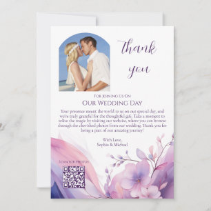 Wedding Thank You-Watercolor Cherry Blossoms  Invitation