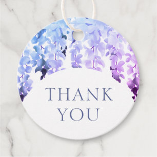 Wedding Thank You Watercolor Floral Favour Tags