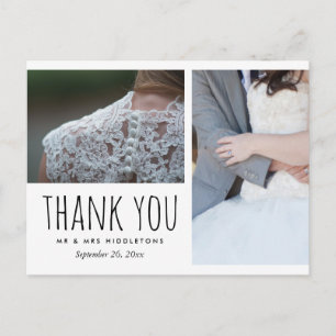 Wedding Thank You Whimsical   Two Photos Postcard