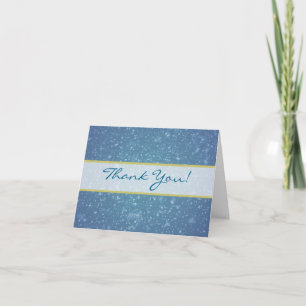 Wedding Thank You Wintery Glittering Snow Card