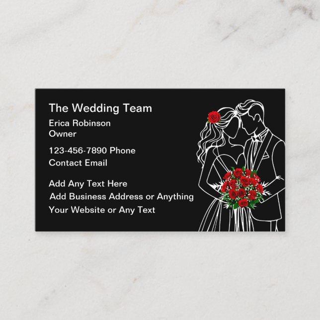 Wedding Theme Bride Groom Flowers  Business Card (Front)