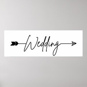 Wedding this way arrow right poster