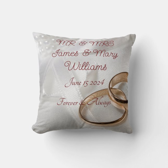 Wedding Throw Pillow  (Front)