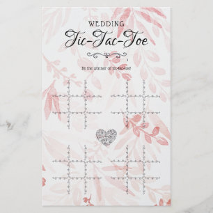 Wedding Tic-Tac-Toe Decorative Table Game Floral