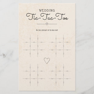 Wedding Tic-Tac-Toe with Hearts Table Game