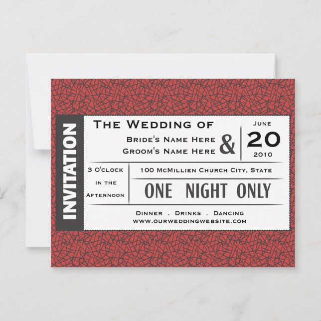 Wedding Ticket! Invitation (Front)