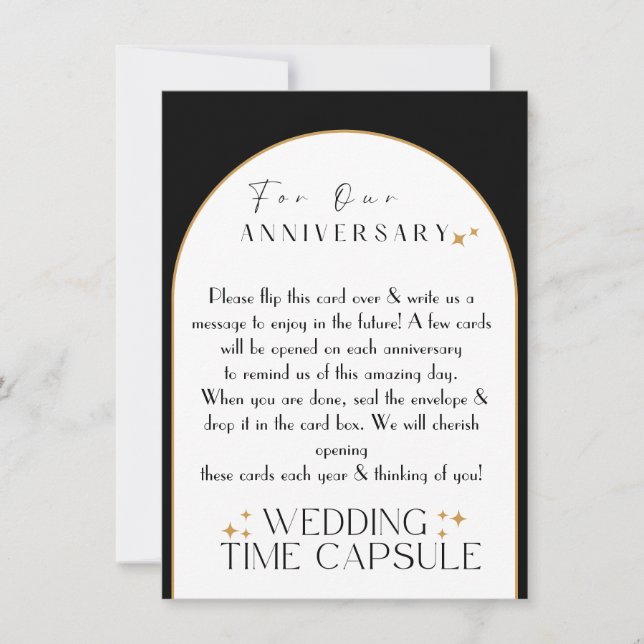 Wedding Time Capsule Black or Blue Card & Envelope (Front)