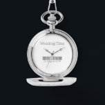 Wedding Time Groomsman Watch<br><div class="desc">This silver pocket watch is the perfect wedding gift for your groomsmen and best man. Its classic design and elegant finish make it a standout accessory for any bridal party member. Whether you're looking for a memorable gift for your groomsmen or a timeless piece for your best man, this pocket...</div>