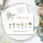 Wedding Timeline and Program Elegant Greenery<br><div class="desc">Gorgeous watercolor wedding timeline with program on the back (or any other message you like) sure to delight your guests, with exquisite corner watercolor greenery detail, as well as in fine artistry watercolor timeline images with greenery elements and golden hues. Elegant modern golden hand written calligraphy elements. Ability to move...</div>