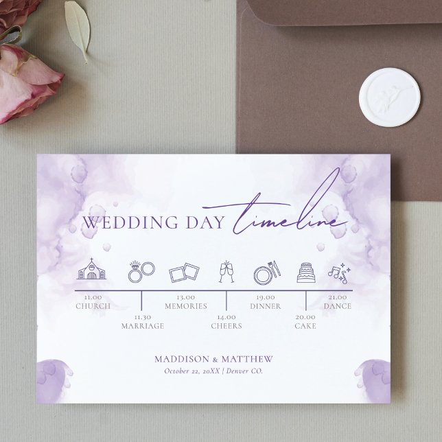Wedding Timeline Lavender Garden Wedding  Enclosure Card (Creator Uploaded)