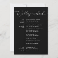 Wedding Timeline | Minimal Black Weekend Schedule